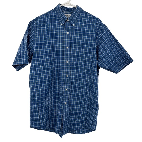 L.L. Bean Other - LL Bean Mens Traditional Fit Plaid Short Sleeve Button Down‎ Shirt Blue Green M